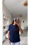 Navy Blue Cotton Crew Neck Tshirt - 2