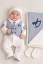 Baby Boy Rocking Horse Detailed 4-Piece Hospital Discharge Set – Striped Vest Newborn Set – Gift Ready