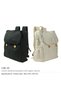 Black Cotton Backpack with Zipper Closure, Natural - 3