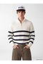 Esvab • Modern & Distinctive Stand Collar Striped Men's Sweater - 2