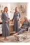 New Season Smoked Double-Breasted Collar Breastfeeding Compatible Design Long Sleeve 100% Cotton Maternity Pajama Set 4-Piece Set - 5