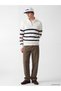 Esvab • Modern & Distinctive Stand Collar Striped Men's Sweater - 3