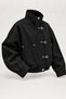 Gabardine Fabric Water Repellent Metal Buckle Zr Model Stand Collar Trench Coat Jacket - 4