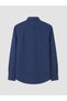 Ozmarka New Season Navy Blue Slim Fit Dobby Men's Shirt - 7