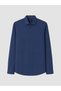 Ozmarka New Season Navy Blue Slim Fit Dobby Men's Shirt - 5