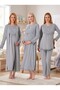New Season Gray Double-Breasted Collar Breastfeeding Compatible Design Long Sleeve 100% Cotton Maternity Maternity Dressing Gown Nightgown Pajama Set 4-Piece Set - 6