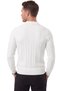 Men's Slim Fit Textured White Knitwear Sweater – Zippered Polo Collar Lycra Stretchable 2708505 - 4