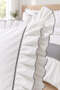 Mirella 100% Cotton Ruffled Light Gray Piping Runner 7 Piece Double Duvet Cover Set - 2