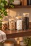 Set of 4 Glass Jars with Bamboo Lids, 4 Different Sizes 6X8 / 6X10 / 6X12 / 6X15 Cm, Transparent Storage Jar - 5