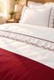 Mirella 100% Cotton Ruffled Burgundy Ribbed Runner 7 Piece Double Duvet Cover Set - 5