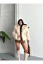 Women's Faux Fur Plush Coat Oversized Snap Button Double Pocket Winter Fur Coat - 3