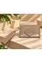 Women's 2-Piece Card Holder Set Brown Cream Heart Detailed Multi-Compartment Horizontal Strap Snap Fastener Stylish Card Holder - 3