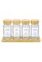 Set of 4 Glass Spice Jars with Bamboo Lids, Square Spice Jars with Bamboo Stands and Labels, 21 cm - 3