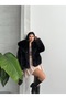 Women's Faux Fur Plush Coat Oversized Snap Button Double Pocket Winter Fur Coat - 2