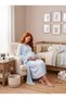 New Season Blue Breastfeeding-Friendly Full Length 100% Cotton Winter Long Sleeve Special Design Maternity Pajamas Nightgown Set - 7