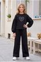 Girl's Tracksuit Set 100% Cotton 2-Thread Brushed Sweatshirt Pants - 3
