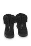 Black Suede Textured Thick Sole Front Zipper Sheepskin Flexible Daily Boots - 3