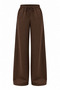 Women's Brown Flat-Leg Modal Fabric Sweatpants with Pockets - 5