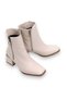 Cream-Colored Flexible Sole, Medium Heel, Double Zipper Detail, Comfortable Boots Suitable for Daily Use