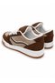 Brown Suede Textured Retro Style Three Centimeter Thick Sole Lace-Up Casual Sports Shoes - 2