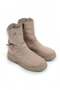 Mink Suede Textured Thick Sole Casual Comfortable Boots with Side Zipper and Rubber Detail on the Back - 3