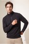 Men's Black 6206 Stand Collar 3 Thread Sg Sweatshirt - 2