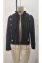 Women's judge collar button detailed short suede jacket - 3