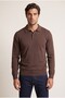 Men's Brown 6218 Polo Collar Thessaloniki Sweatshirt - 2