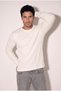 Men's Ecru 6220 0 Collar Ib Jacquard Sweatshirt