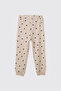 Girl's Printed Ecru Pajama Set - 5