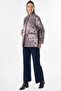 Gold Buttoned Patterned Jacket Mink - 4