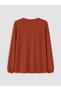Orange Tie-Neck Embroidered Blouse - 3