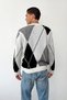 Men's Crew Neck Geometric Patterned Knitwear Sweater Gray - 26504 - 5