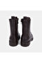 Women's Bitter Brown Lace-Up Zippered Leather Boots - 7