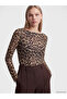 Rmz Gi̇yi̇m Farkiyla Leopard Embroidered Gathered Tulle Blouse
