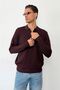 Men's Polo Collar Zipper Detailed Ribbed Knit Sweater Plum - 27007 - 4