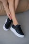 Lume Thick Sole Lace-Up Shiny Stone Detail Women's Sports Shoes - Black - 2