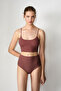 Lusya high-waisted basic laser-cut soft-touch 6-pack panties in brown and multicolor - 2