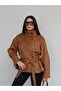 Suede Waist Drawstring Jacket - 4