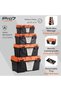 4-Pack Plastic Toolbox Set - 13, 15, 18, 21inch Heavy Duty Stackable Tool Box Organizer with Re - 4