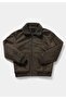 Regular Fit Shirt Neck Zippered Lined Men's Green Coat - 6