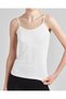Women's White Seamless Cotton Tank Top with String Straps - 4