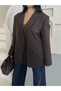 Valencia Women's Oversize Kruvaze Blazer Jacket - 5