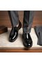 Men's Patent Leather Shiny Black Classic Shoes Daily Wedding Engagement Shoes - 3
