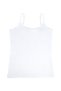 Women's White Seamless Cotton Tank Top with String Straps - 5