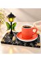 Orange Coffee Cup and Wooden Incense Burner Gift Set with Led Street Lamp - 2