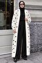 Perla Women's Long Angora Cardigan – Soft Textured Long Cardigan White - 2