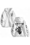 Attack on Titan Printed 3 Thread Zippered Cardigan with Raised Pattern Oversize
