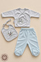 Unisex Baby Panda Printed 100% Cotton 3-Piece Newborn Baby Hospital Discharge Set Boxed