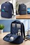 ®   Navy Blue Laptop Backpack, Notebook Bag with Computer-Protected Internal Compartment, Organizer Pocket - 4
